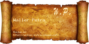 Waller Petra névjegykártya